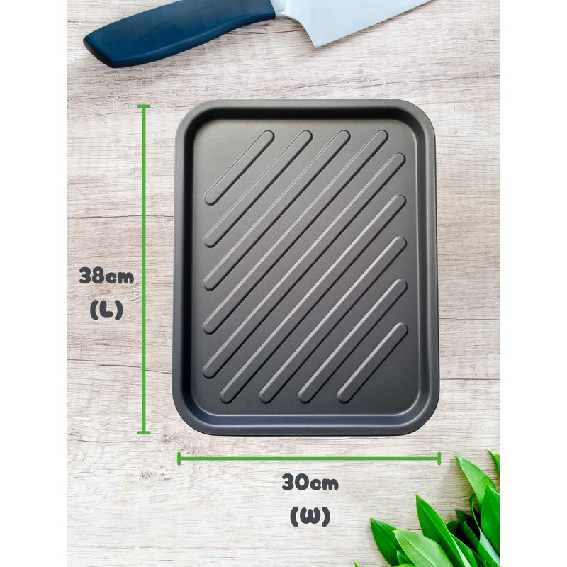 Griddle Style Ridge Baking Tray, Non-Stick, Dishwasher Safe, Multi-Pack Baking