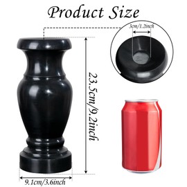 Cemetery Vase, Granite Grave Vase Memorial Stone Vases for Home Tabletop, Artificial or Fresh Flowers, Cemetery Grave Headstone Decorations (2Pcs, Black), No Draining Hole