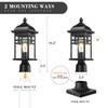 Emliviar Farmhouse Outdoor Post Light, 16" Exterior Post Lamp for