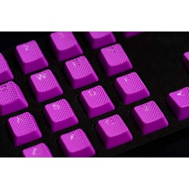 Tai-Hao TPR Rubber Backlit Double Shot Keycaps, 22 Keys in Neon Purple