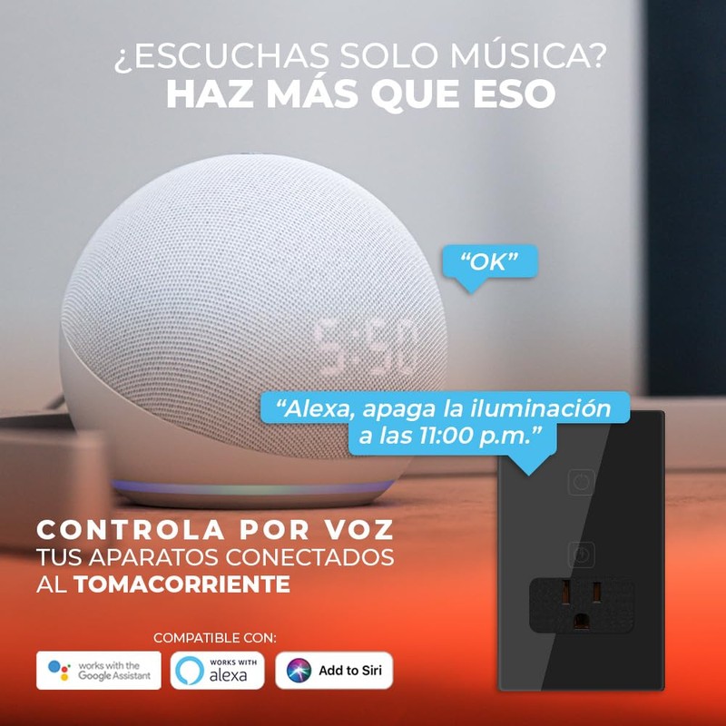 Tecnolite Connect - Apagador con Contacto Inteligente WiFi 1 Botón