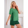 YAHESHION Women's Cozy Pjs Set Green Summer Pajama Set with