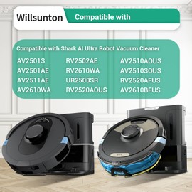 7 Pack AV2501S Accessories Kit Replacement for Shark AI AV2501S AV2501AE RV2502AE RV2520AOUS AV2510AOUS AV2511AE RV2610WA AV2610WA AI Ultra 2- in-1 Robot Vacuum Cleaner Filters