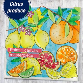 Faber-Castell Paint by Number Watercolor Produce - Paint Night Kit for Adults - Easy Paint by Number