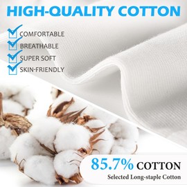 Josnown Cotton Socks for Men and Women, 5 Pairs Unisex Thin Crew Basic Socks, Soft and Breathable White Gifts Socks for Business Office and Casual