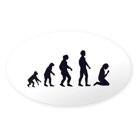 CafePress Human Evolution, Figures, Gifts Oval Car Bumper Sticker