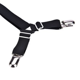 Adjustable Sheet Straps Suspenders,Triangle Crisscross Mattress Holder, Gripper for Bed Sheets,Mattress Covers and Table Covers,6 Side (Black)
