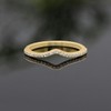 GOURIK 18K Yellow Gold Plated Wishbone Chevron Simulated Diamond Ring
