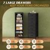WLIVE Black Tall Dresser for Bedroom, 7 Drawer Dressers &