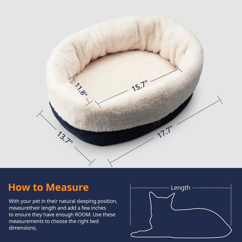 Petace Self Warming Cat Bed, 17.7" x 13.7" Anti-Slip Soft
