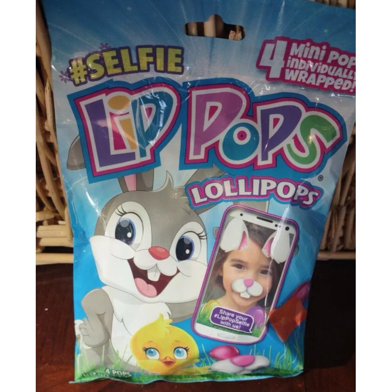 #Selfie Lip Pops Lollipops Easter Candy 1pkg Of 4 Ind