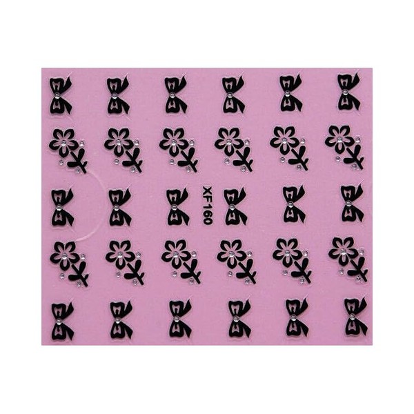 Heart Rose Love Stars Valentine's Day Rhinestone Art Nail Sticker