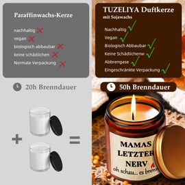 TUZELIYA Gifts for Mum - Mama Last Nerv Pillar Candles Mum Gift - Mother's Day Gifts for Women from Daughter Son - Gifts for Best Mum for Birthday Mother's Day Easter Christmas
