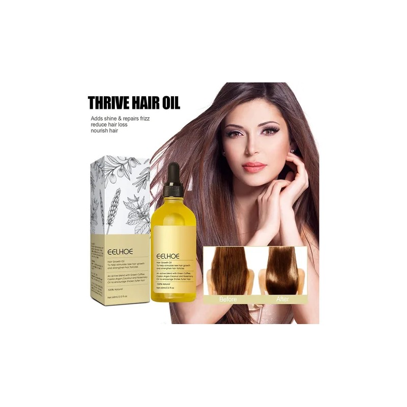 60ml*2 Aceite Vegano Natural Para El Crecimiento Del Cabello
