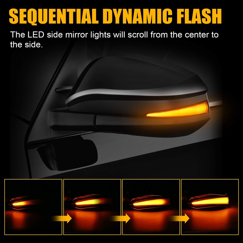 SUPAREE LED Side Mirror Turn Signal Lights, Sequential Dynamic Indicator
