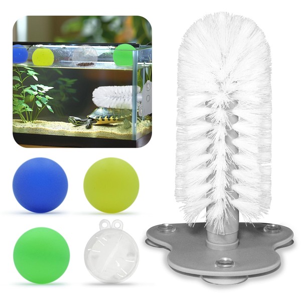 JJMOLLE Turtle Toys for Aquatic Turtle Tank Accessories, Turtle Brush