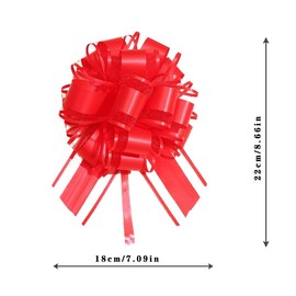 6 PCS Red Pull Bows for Gift Wrapping 6″ Wrap Gift Bows Bow for Gifts Baskets Ribbon Birthday Bows for Gift Wrapping Bows Supplies Pull String Bows for Christmas Tree Gift Cabinet Bows for Presents