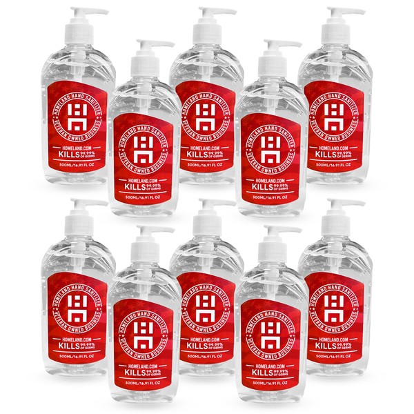 Homeland Non-Drying Gel Hand Sanitizer 16.91Oz - (Pack of 10)