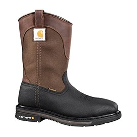 Carhartt Men's Rugged Flex Square WP 11" Steel Toe Wellington Mid Calf Boot, Brown/Black Leather