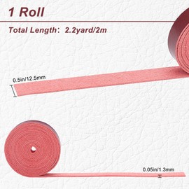 GORGECRAFT Brown Red Leather Strap 1/2 Inch Wide 79 Inch Long Lychee Pattern Leather Belt Strips Wrap Single Sided Flat Cord for DIY Crafts Projects Clothing Jewelry Wrapping Making Bag Handles