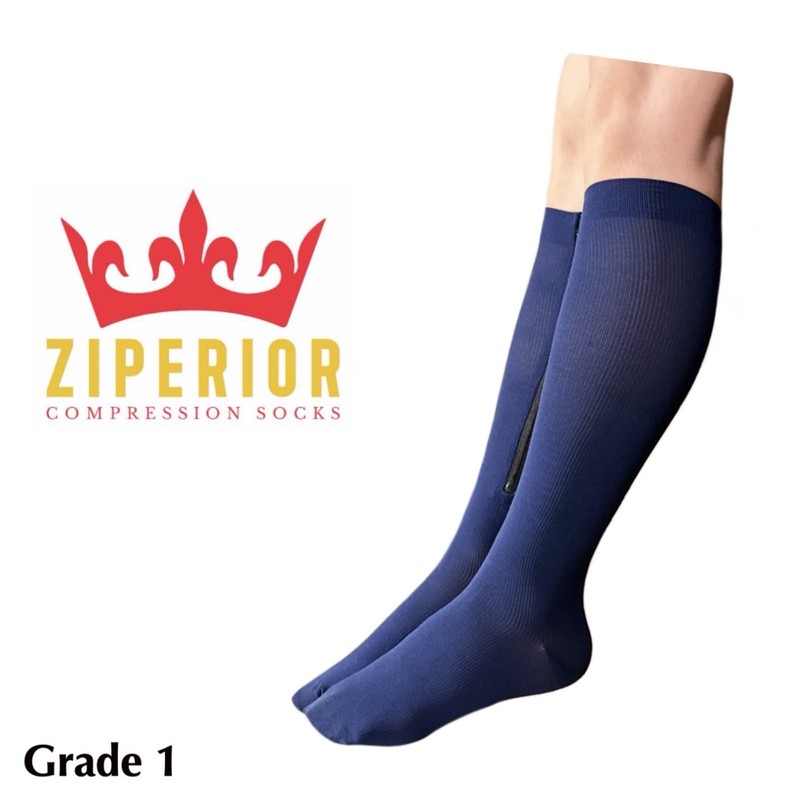 Ziperior Calcetines de compresión con puntera cerrada, 15-20 mmHg, color