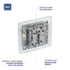 BG Electrical FPC42 Screwless Flat Plate Double Light Switch, Polished