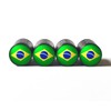 Brazil Flag Tire Valve Caps - Set of 4 -