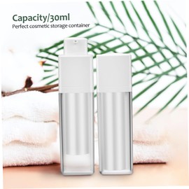 SAFIGLE 2pcs Airless Pump Jar Travel Lotion Bottles Leakproof Toiletry Containers Frosted Design Multi-Functional