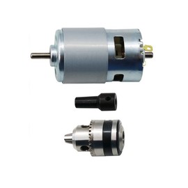 High Torque 775 Dc Motor Kit B10 B12 Drill Chuck Band Saw Motor Pruning Motor Garden Tools Motor Large Torque Bench Saw Motor Tools (Color : D Shaft Motor(30W)+B12, Size : 24V)