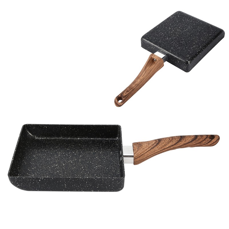 Tamagoyaki Rectangular NonStick Saucepan Black Practical Frying Pan Kitchen Supplies