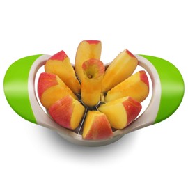 Beylos Easy Grip Apple Corer Slicer-Divider-Cutter-Wedger, Ergonomic Rubber Grip Handle, 8-Blades(Green)
