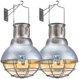 Solarmory Solar Lantern Outdoor Waterproof Hanging LED Vintage Metal Lanterns Garden Decorative for Yard Pathway Porch Patio Table 2 Pack (SOL24-0001)