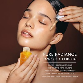 Suero Facial de Vitamina C Paquete de 2 - Suero Facial CE Ferúlico con 15% de Ácido L-Ascórbico Puro, Ácido Ferúlico, Vitamina E y Ácido Hialurónico -