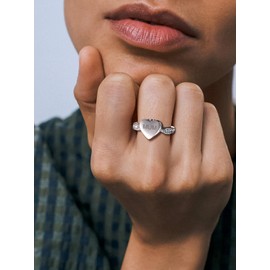 Forever In My Heart Cremation Urn Ring for Women Finger Ring Memorial Jewelry