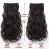Dcbaboo Clip-In Hair Extensions, Wavy Clip-In Hairpiece, Wavy, 6 Pieces,