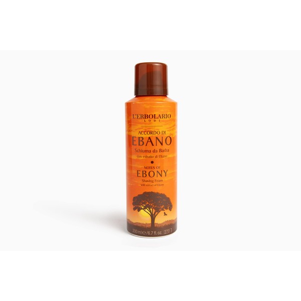 L'Erbolario Notes Of Ebony Shaving Foam - Gentle Foam For A Perfect Shave - Leaves Skin Fresh And Moisturized - Prepares Face For Shaving - Perfect Masculine Scent - Paraben And Cruelty Free - 6.7 Oz
