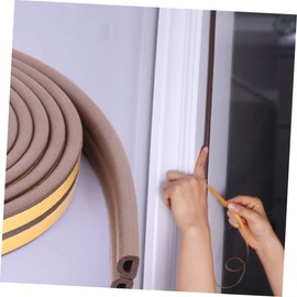 jojofuny 3rolls Door Seal Weather Strip for Soundproofing and Energy Saving Type Weather Strips for and Doors Easy Installation Brown Height