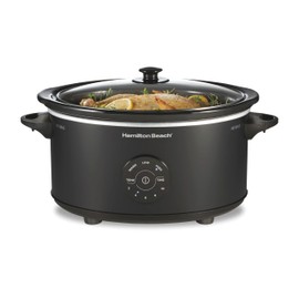 Hamilton Beach 6 Quart Programmable Slow Cooker, Large Dishwasher Safe Stoneware Crock, 15 Cooking Options With 5 Time and 3 Heat Options, Set & Forget Auto Switches to Keep Warm, Black (33762)