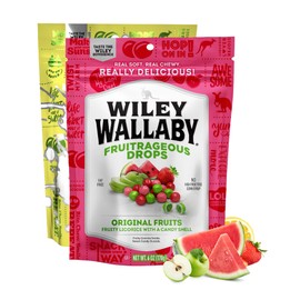 Wiley Wallaby Licorice Candy Drops | Sourrageous and Fruitrageous Drops | 6 Ounce | 2 Pack