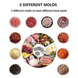 Zuguachi Electric Meat Grinder, Multifunctional Household Food Processing Machine, Stainless Steel White