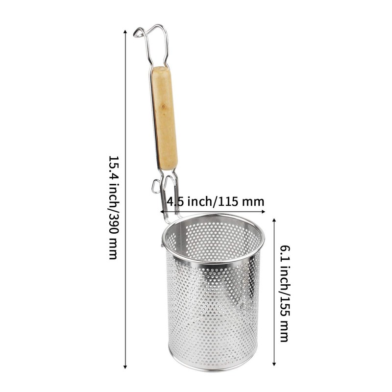 MyLifeUNIT Spaghetti Strainer Spoon, Stainless Steel Food Strainer Noodle Strainer