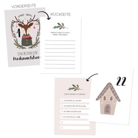 Papierdrachen Hygge Advent Calendar for Crafts and Gifting, 24 Cards for Designing, Gift Idea for the Pre-Christmas Season, for Men and Women, with Lovely Motifs for Hanging