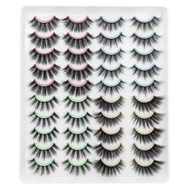 Dysilk 6D false eyelashes, dramatic reusable handmade thick eyelashes, natural long artificial makeup eyelashes, 4 types of mixed eyelashes, 20 pairs