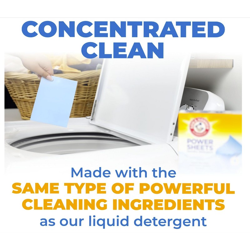 Arm & Hammer Power Sheets Laundry Detergent, Fresh Linen 50Ct,
