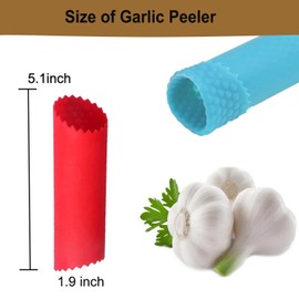 Garlic Peeler Set, 10 Pieces Silicone Garlic Roller Garlic Peeler Tube Easy Garlic Peeled Tool Skin Remover Roller Keeper Convenient for Kitchen Use