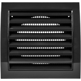 HVAC OV 4 Inch Black ABS Plastic Exhaust Dryer Vent Cover with in-Built Pest Protection Mesh - Exhaust Cap Fit for Bathroom, Kitchen, Laundry and Garage Ventilation Systems