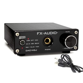 FX-AUDIO- DAC-M6J Headphone Amplifier & Digital Preamplifier, Supports 3 Digital Inputs, Integrated, High-Resolution DAC, USB, Optical, Coaxial, Digital, Up to 24 Bit, 192kHz