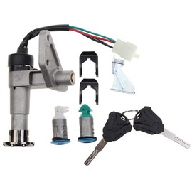GOOFIT 4-Wire Key Ignition Switch Lock Set Replacement for 50cc 125cc 150cc 200cc 139QMB GY6 Scooter Moped ATV