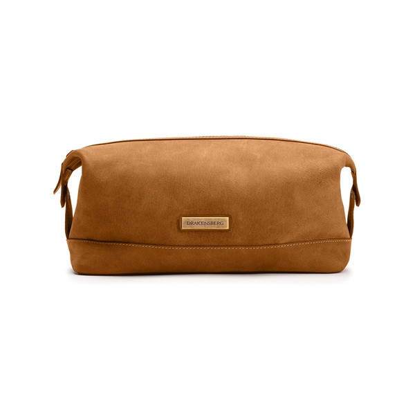 DRAKENSBERG 'Ruby' Classic Travel Toiletry Bag, Wash and Toiletry Bag, Cosmetic Bag, Men, Sustainably Handmade, Expandable, 5 Litres, Cognac-brown, Toiletry bag