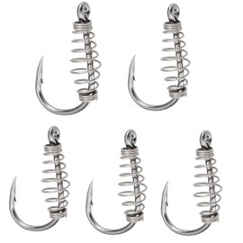 DHER Carbon Steel Fishing Hook with Fishing Box Different Sizes 100 Pieces in 5 Different Sizes #8- #12 with Holes Carbon Steel Hooks (A)